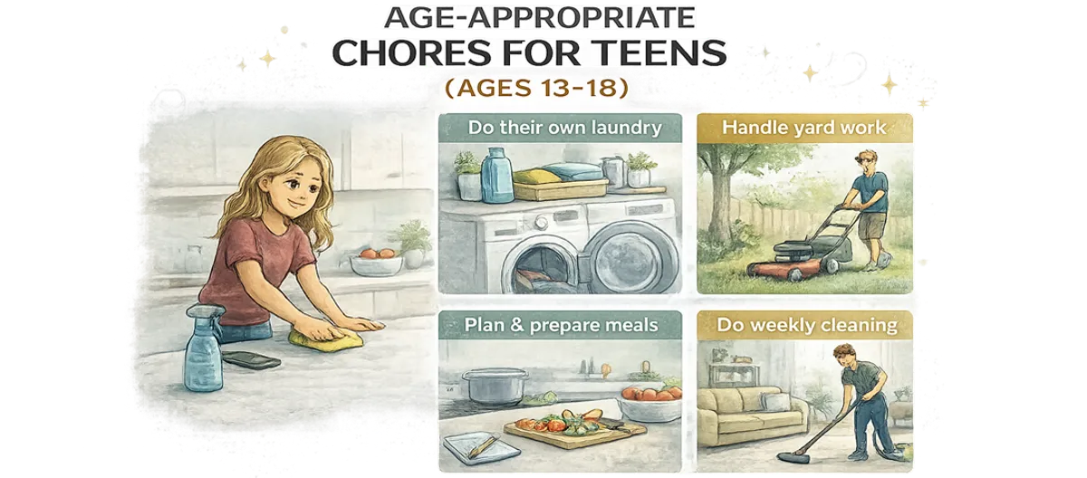 Age-Appropriate Chores for Teens (Ages 13+)