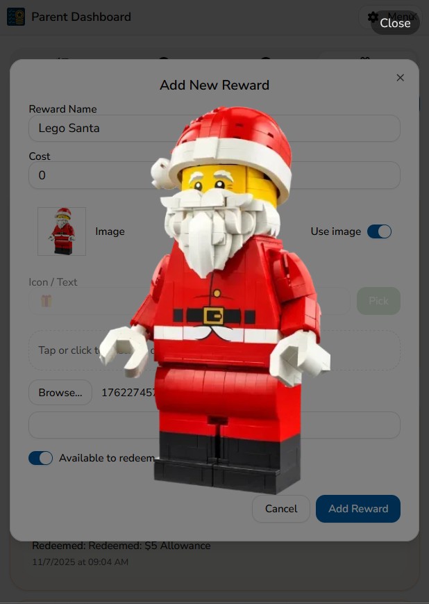 side-left h-500 Parent and child using a digital chore app together